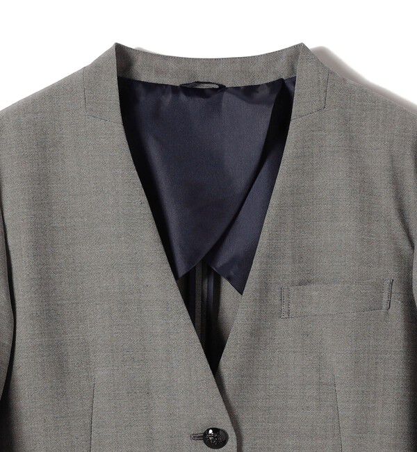 SHIPS for women「SHIPS Primary Navy Label:カラー レス ジャケット（グレー）」|ノーカラージャケット|