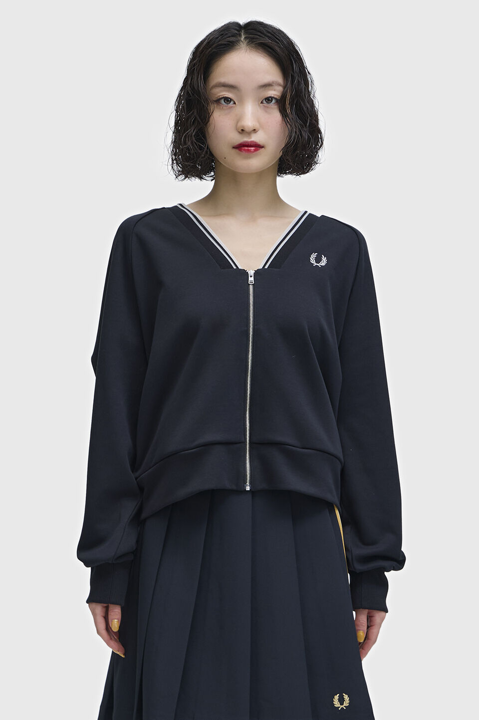 FRED PERRY 「Sheer Tipped Sweatshirt Cardigan」|カーディガン|