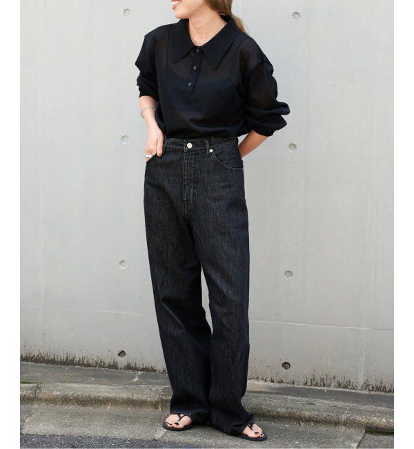 OUTDOOR PRODUCTS Usual Things「ハイゲージシアーロングスリーブニットポロシャツ」|ニット・セーター|