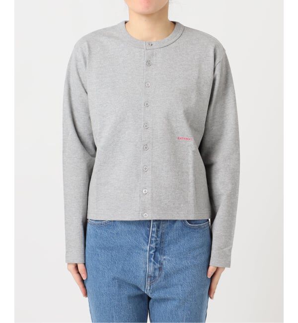 OUTDOOR PRODUCTS Usual Things「ロゴ刺繍コットンクルーネックカーディガン」|カーディガン|