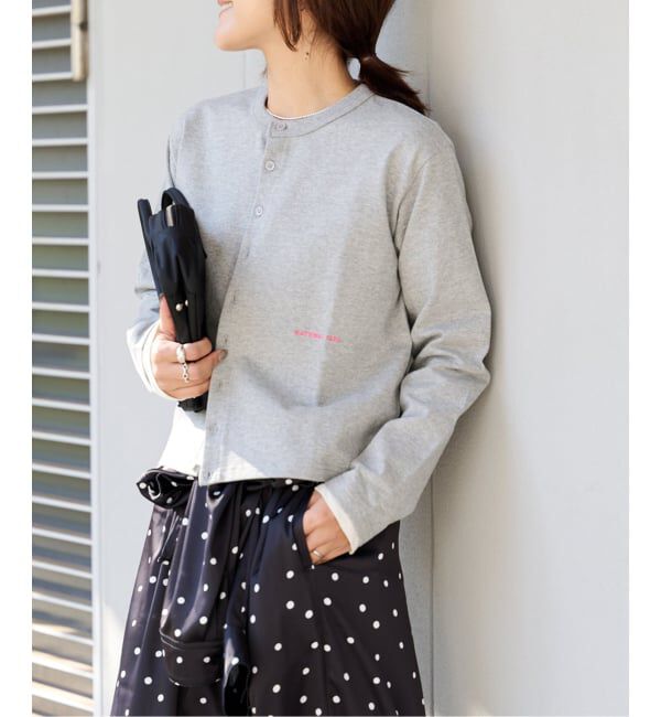 OUTDOOR PRODUCTS Usual Things「ロゴ刺繍コットンクルーネックカーディガン」|カーディガン|グレー