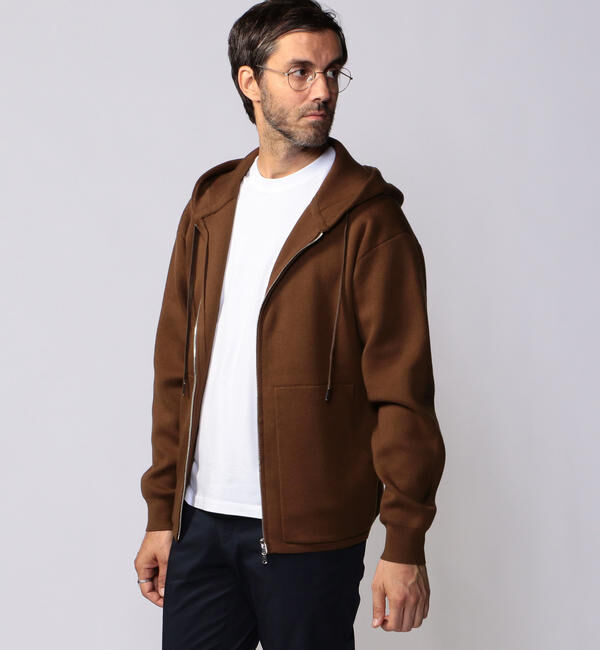 CABaN「CABaN コットンカシミヤ ジップパーカ」|ニット・セーター|