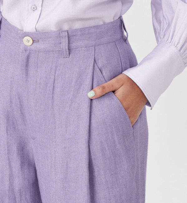 MACPHEE「 ヘンプツイル タックテーパードパンツ」|その他|