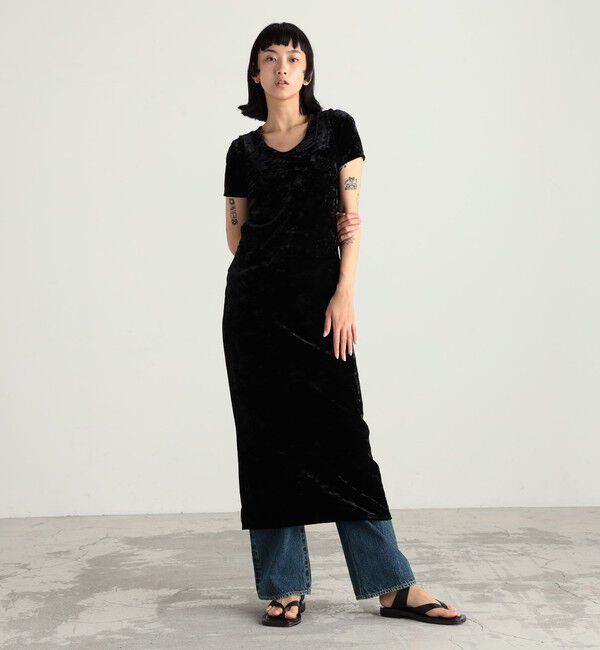 Edition「クラッシュベロアバックオープンワンピース」|ワンピース|