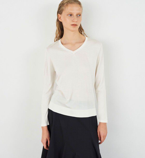 DES PRES「マットシルク Vネックプルオーバー」|ニット・セーター|