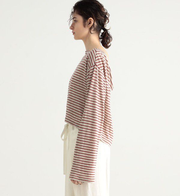 BACCA「リネンボーダー ショートカットソー」|Tシャツ・カットソー|