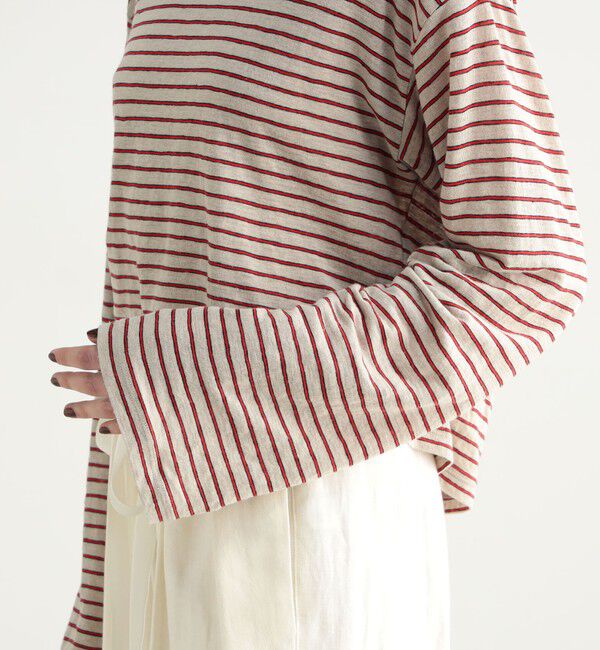 BACCA「リネンボーダー ショートカットソー」|Tシャツ・カットソー|