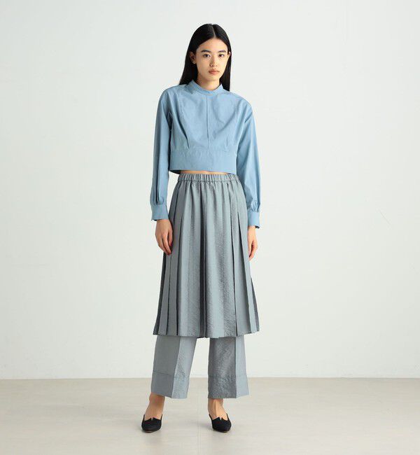 BACCA「オーガンジーレーヨン ワイドパンツ」|チノ|