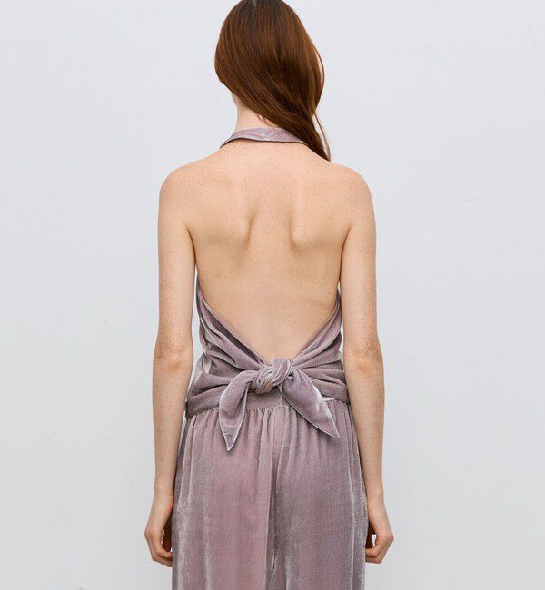 BACCA「レーヨンシルクベルベット ホルターネックブラウス」|シャツ・ブラウス|