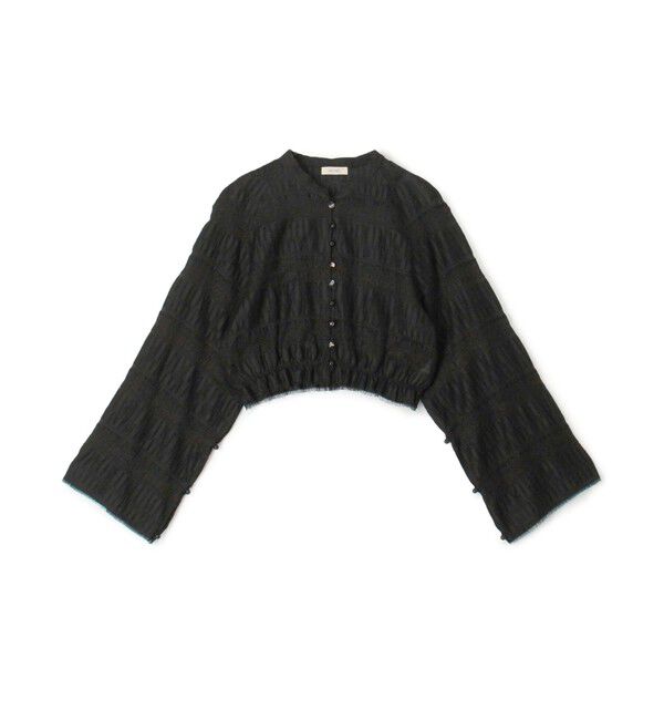 DES PRES「ブリックジャカード クロップドブラウス」|シャツ・ブラウス|19 ブラック