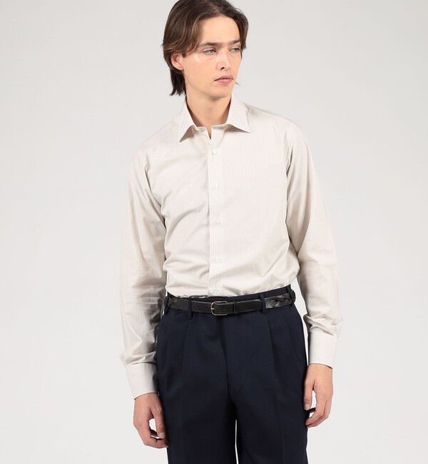 TOMORROWLAND MENS「コットン ワイドスプレッドカラー ストライプドレスシャツ」|シャツ・ブラウス|