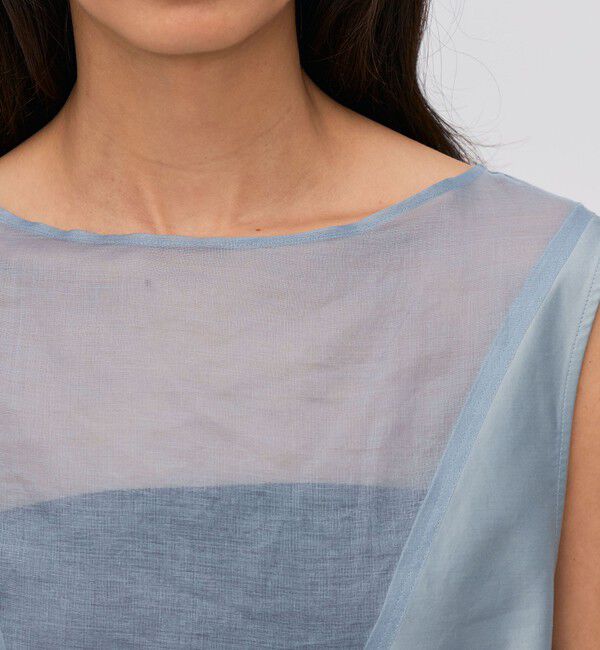 BACCA「コットンバックサテン オーガンジーコンビドレス」|ワンピース|