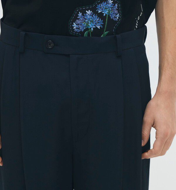 CABaN「CABaN レーヨンシルクツイル 2タックワイドテーパードパンツ」|チノ|