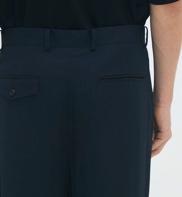 CABaN「CABaN レーヨンシルクツイル 2タックワイドテーパードパンツ」|チノ|