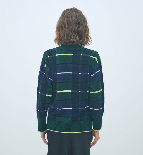 MACPHEE「NZ LAMBS プリント Vネックカーディガン」|カーディガン|