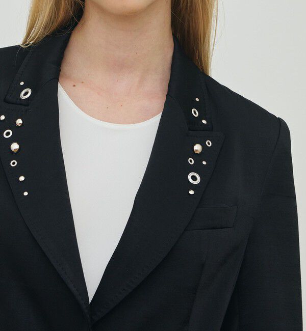 DES PRES「レーヨンサテン クロップドジャケット」|テーラードジャケット|