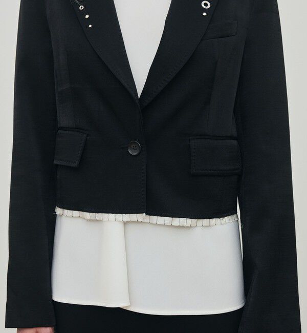 DES PRES「レーヨンサテン クロップドジャケット」|テーラードジャケット|