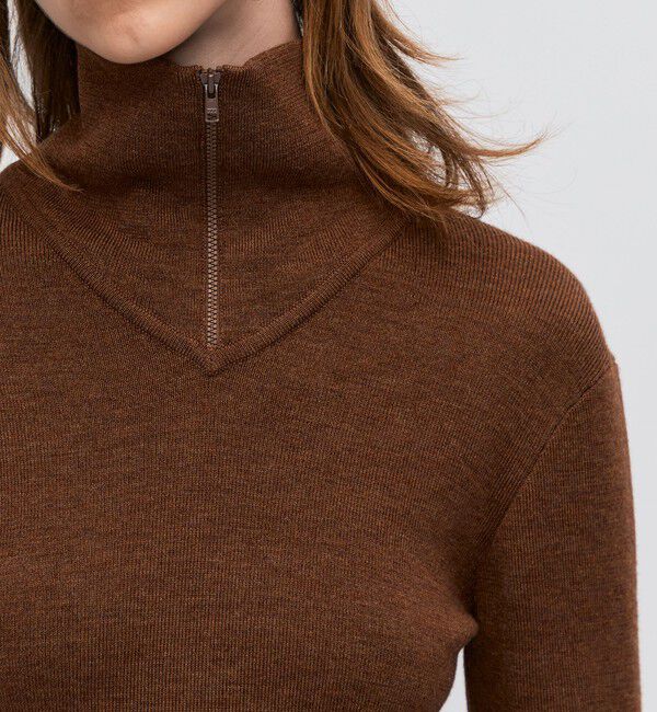 BACCA「エクストラファインメリノウール ジップアッププルオーバー」|ニット・セーター|