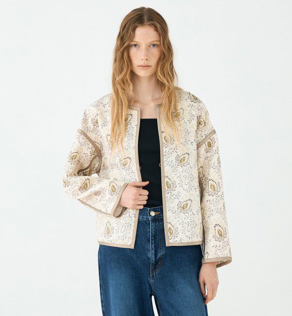 SOULEIADO「ポリエステルプリント クルーネックブルゾン」|ブルゾン・スタジャン|