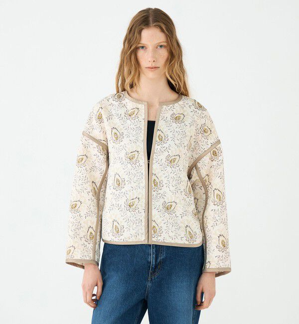 SOULEIADO「ポリエステルプリント クルーネックブルゾン」|ブルゾン・スタジャン|