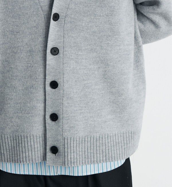 Edition「スラブ縮絨 Vネックカーディガン」|カーディガン|