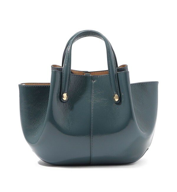 TOMORROWLAND GOODS「Atelier TOMORROWLAND SHELL MINI エナメルバッグ」|ハンドバッグ|67 ブルー