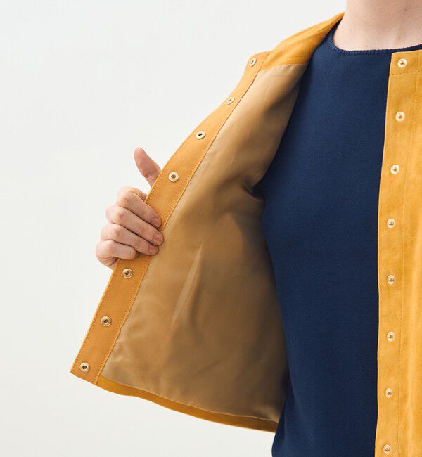 TOMORROWLAND collection「ゴートスエード クルーネックジャケット」|ノーカラージャケット|