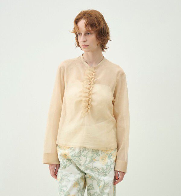 MACPHEE「シルクブレンドスラブ プルオーバーブラウス」|シャツ・ブラウス|