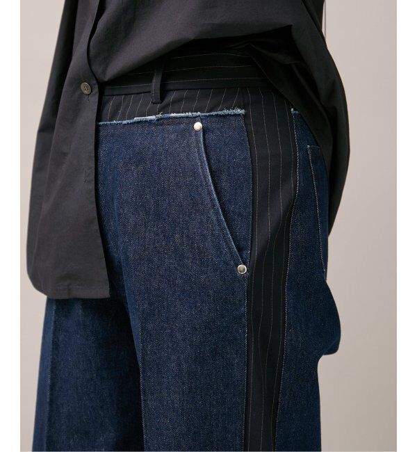  「デニムドッキングスラックスパンツ」|デニム|