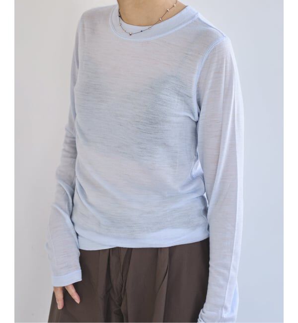 EMILYWEEK「《追加》スーパーウール クルーネックシアープルオーバー」|Tシャツ・カットソー|ブルー A