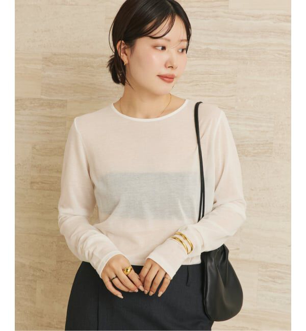 Plage「《追加》CO NY Sheer ロンT」|Tシャツ・カットソー|ホワイト