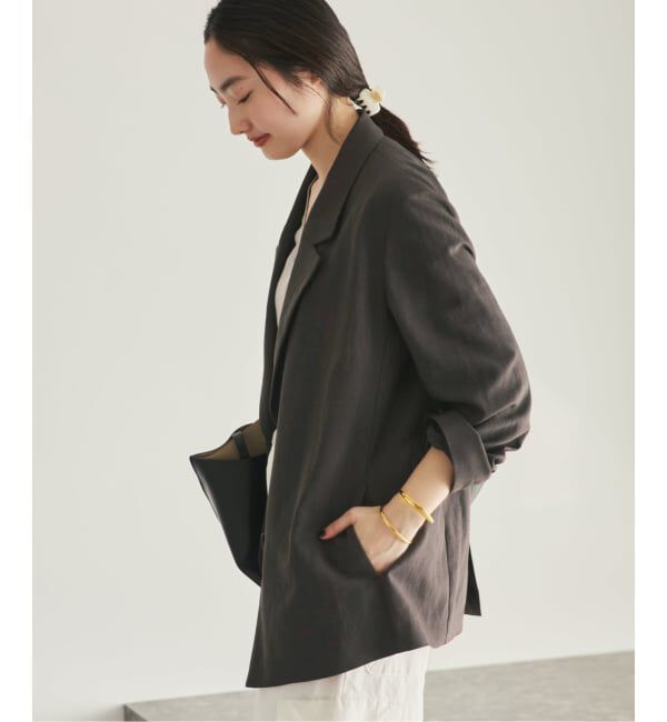 Plage「《予約》sandy linen 混 ジャケット」|テーラードジャケット|