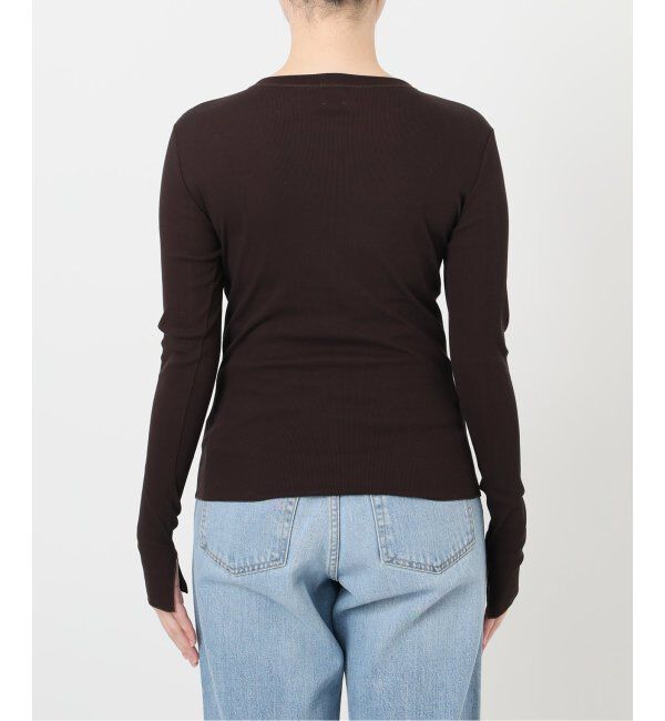 IENA LA BOUCLE「IENA LA BOUCLE ライトリブクルーネックカーディガン」|カーディガン|