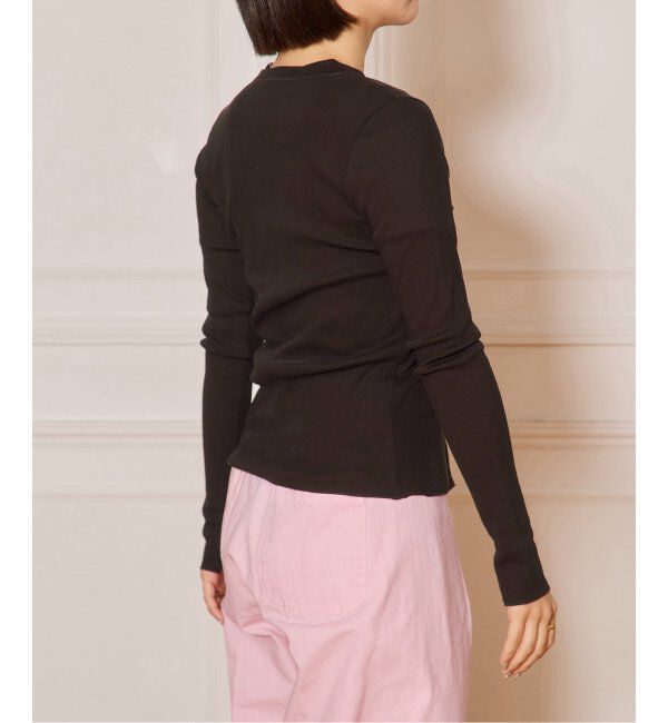 IENA LA BOUCLE「IENA LA BOUCLE ライトリブクルーネックカーディガン」|カーディガン|