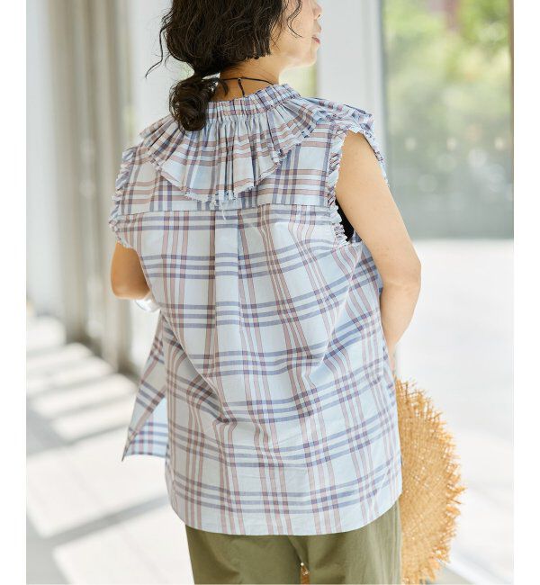 IENA LA BOUCLE「IENA LA BOUCLE C/Pポプリンフリルカラーシャツ」|シャツ・ブラウス|