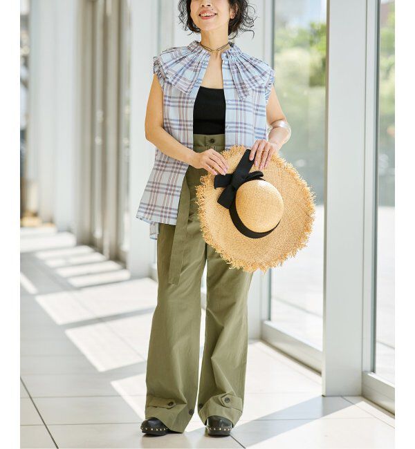 IENA LA BOUCLE「IENA LA BOUCLE C/Pポプリンフリルカラーシャツ」|シャツ・ブラウス|