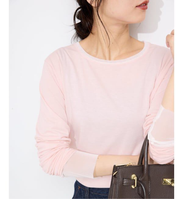 SLOBE IENA「《追加》レイヤードスリーブロンTEE」|Tシャツ・カットソー|ピンク A