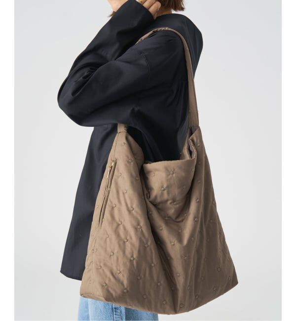 IENA「ドットキルトワンショルダー」|ショルダー・メッセンジャー|ブラウン