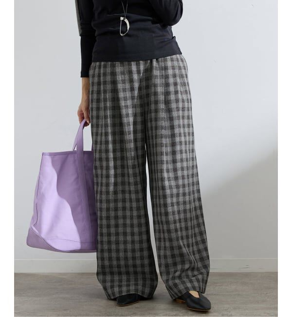IENA「ウォッシャブル ギンガムチェックイージーパンツ」|その他|