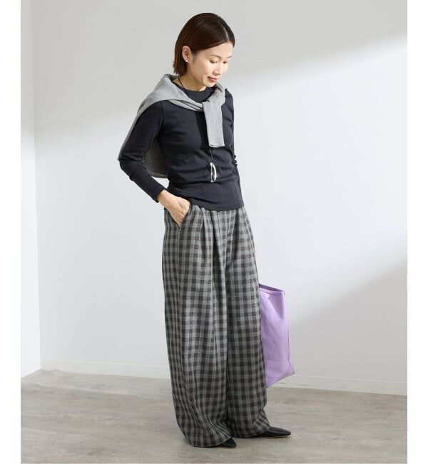 IENA「ウォッシャブル ギンガムチェックイージーパンツ」|その他|