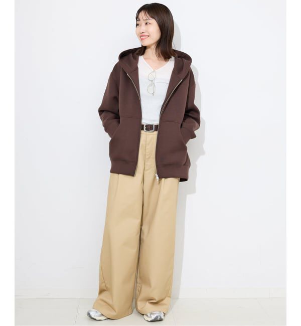 SLOBE IENA「《追加3》ボリュームジップアップフーディー」|パーカー|