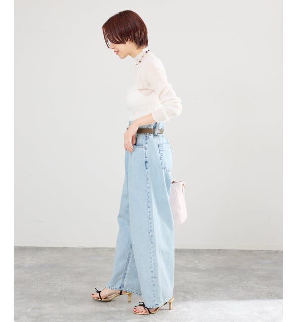IENA「《予約》ブラウジングデニムパンツ」|デニム|