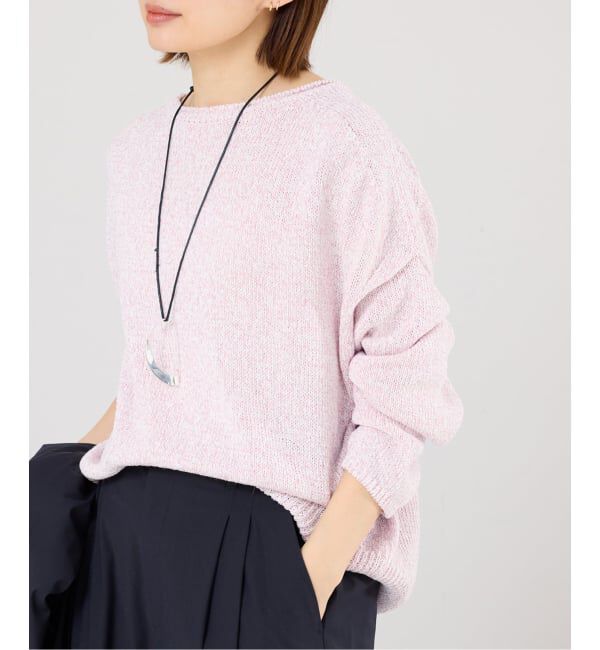 IENA「《予約》ミックスヤーン ワイドプルオーバー」|ニット・セーター|ピンク B