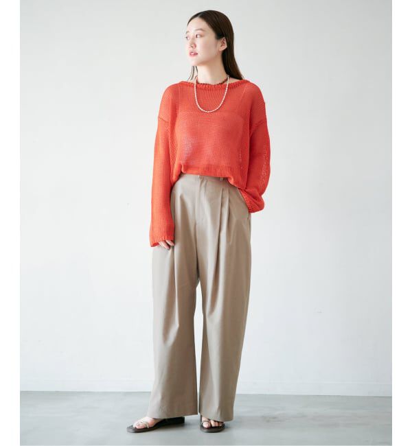 IENA「《予約》ウォッシャブル リネンミックスコクーンスラックス」|スラックス|