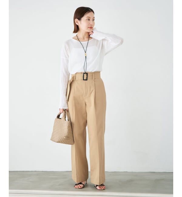 IENA「《予約》ベルテッドチノパンツ」|チノ|