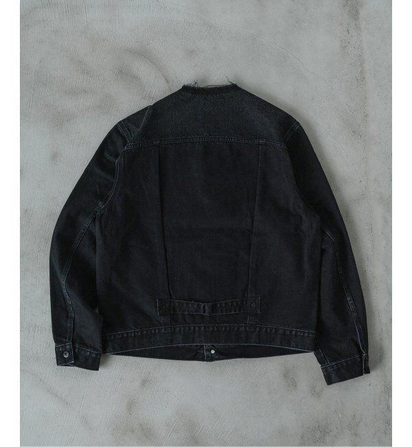 EDIFICE「《再入荷》Levi&rsquo;s(リーバイス) 別注 Type 1 Trucker Jacket BLACK "COLLARLESS"」|デニムジャケット|