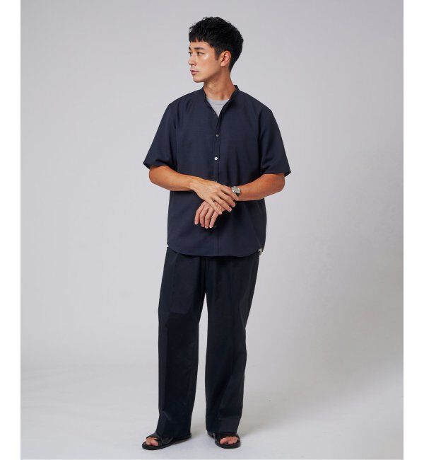 EDIFICE「"接触冷感＆吸水速乾" EVALET メッシュ バンドカラー シャツ」|シャツ・ブラウス|