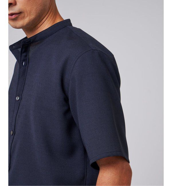 EDIFICE「"接触冷感＆吸水速乾" EVALET メッシュ バンドカラー シャツ」|シャツ・ブラウス|