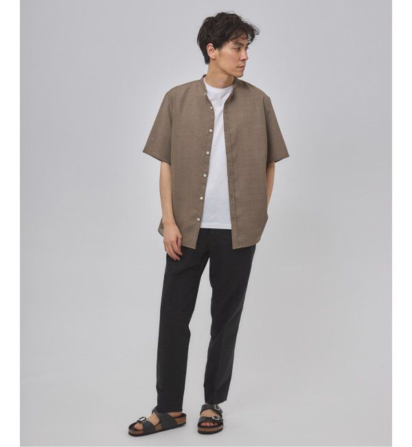 EDIFICE「"接触冷感＆吸水速乾" EVALET メッシュ バンドカラー シャツ」|シャツ・ブラウス|