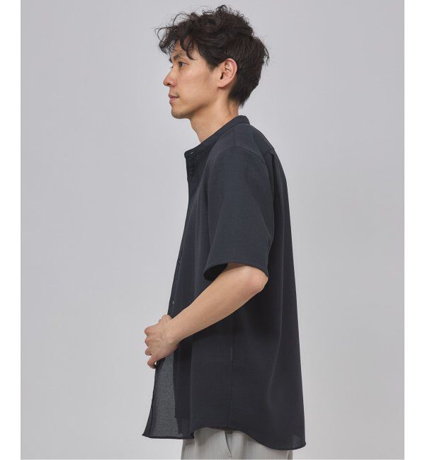 EDIFICE「"接触冷感＆吸水速乾" EVALET メッシュ バンドカラー シャツ」|シャツ・ブラウス|